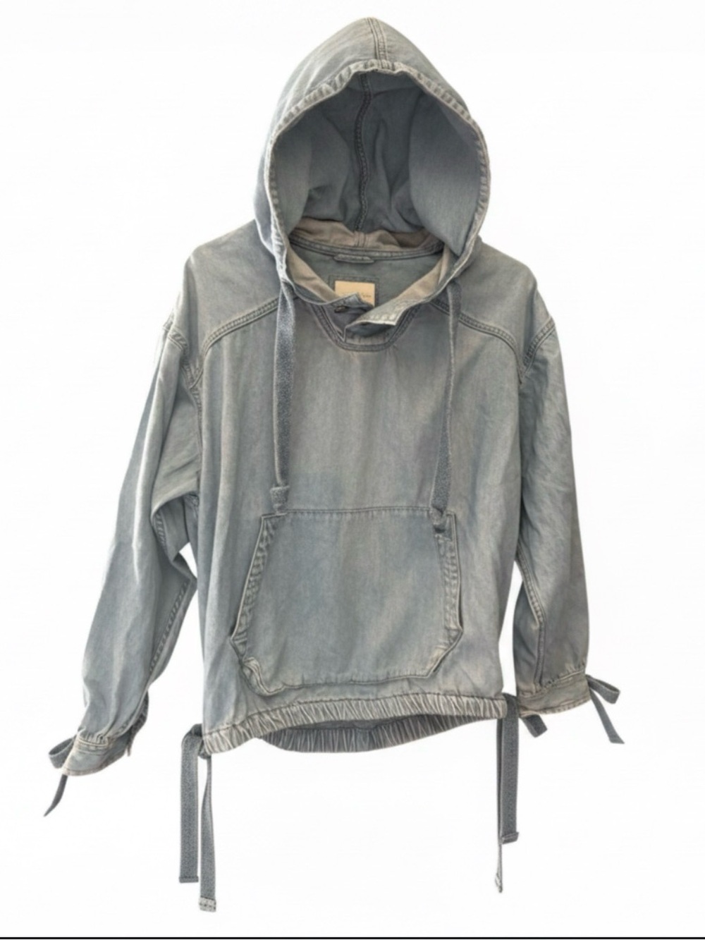 American Eagle Light Blue Denim Hoodie